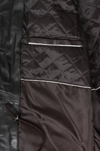 Men's Classic Brown Genuine Leather ¾ Length Coat JERRY