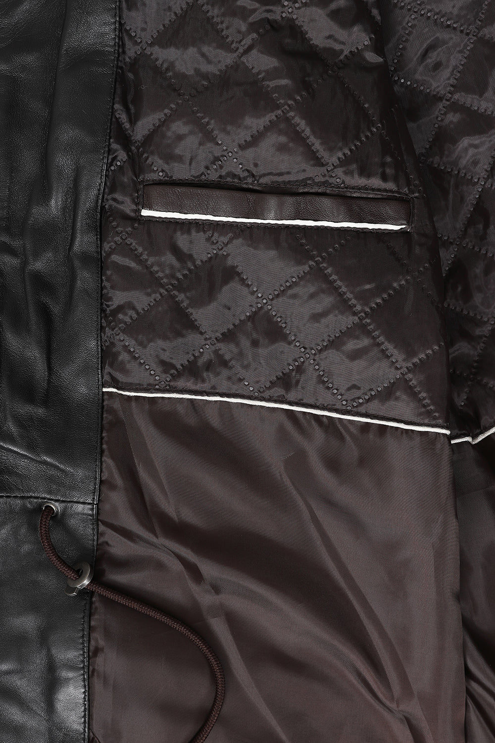 Men's Classic Brown Genuine Leather ¾ Length Coat JERRY