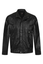 Men's Black Nappa Leather Blouson Jacket PAUL - Classic Style