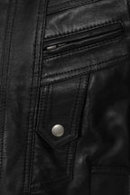 Men's Black Nappa Leather Blouson Jacket PAUL - Classic Style