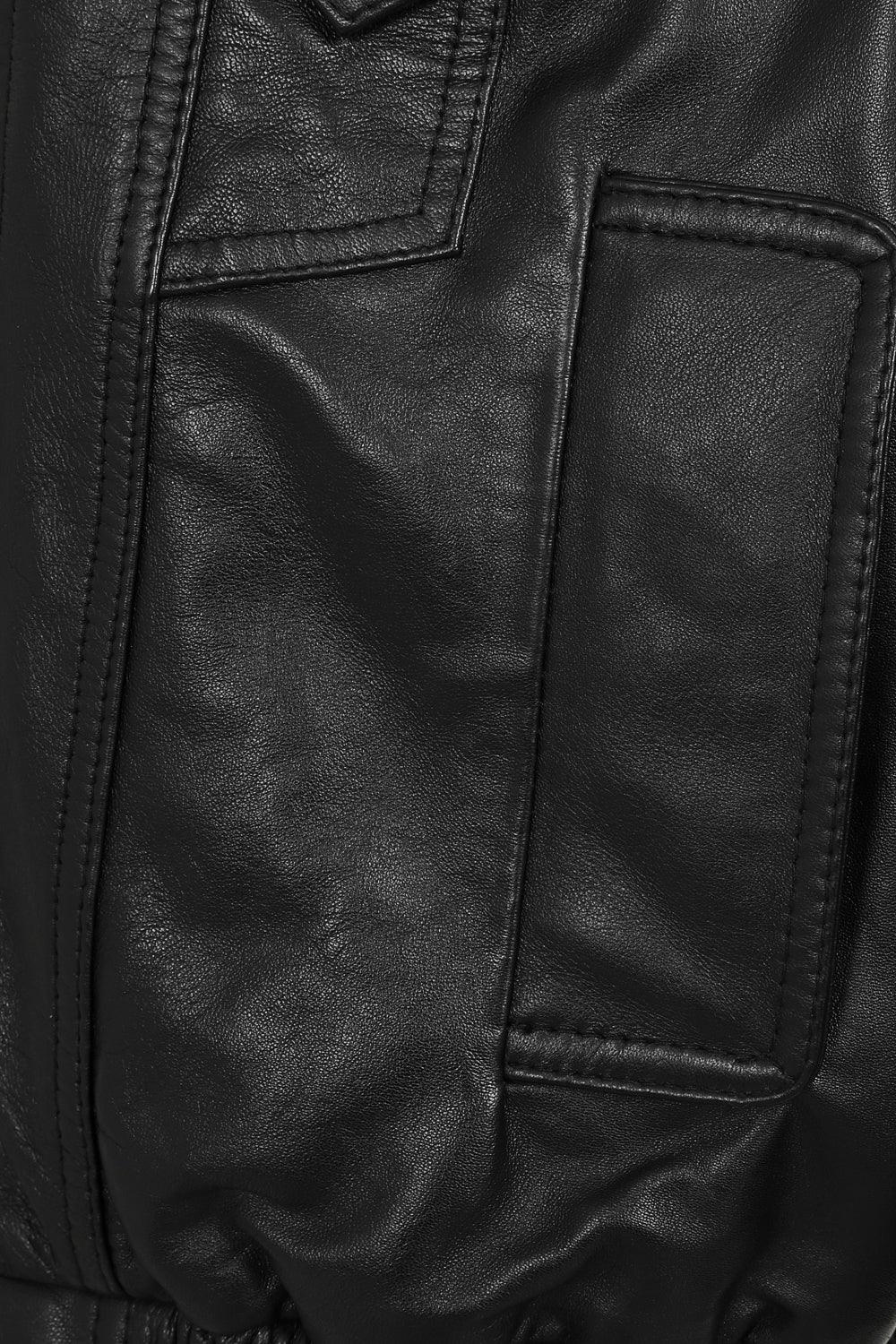Men's Black Nappa Leather Blouson Jacket PAUL - Classic Style