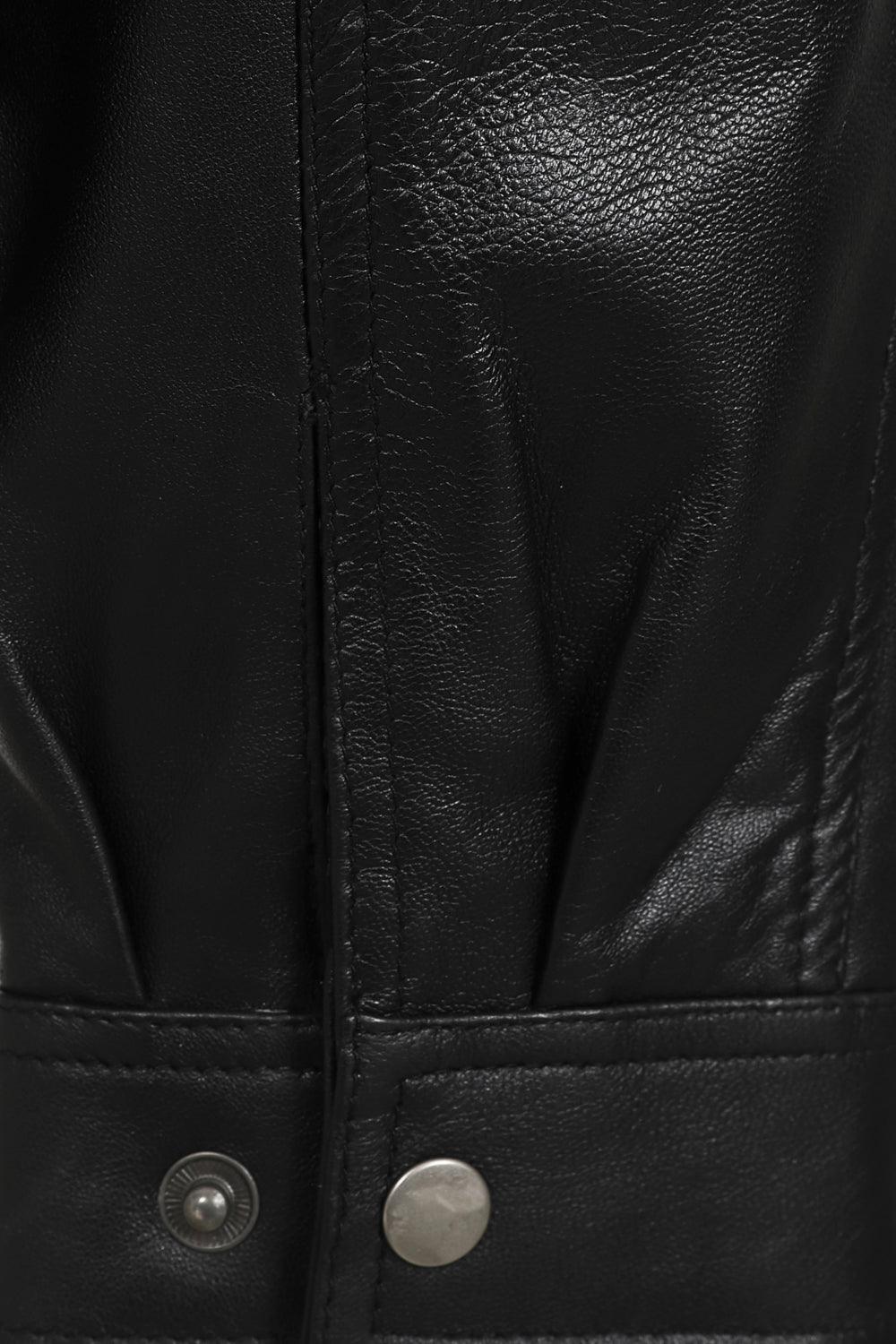 Men's Black Nappa Leather Blouson Jacket PAUL - Classic Style