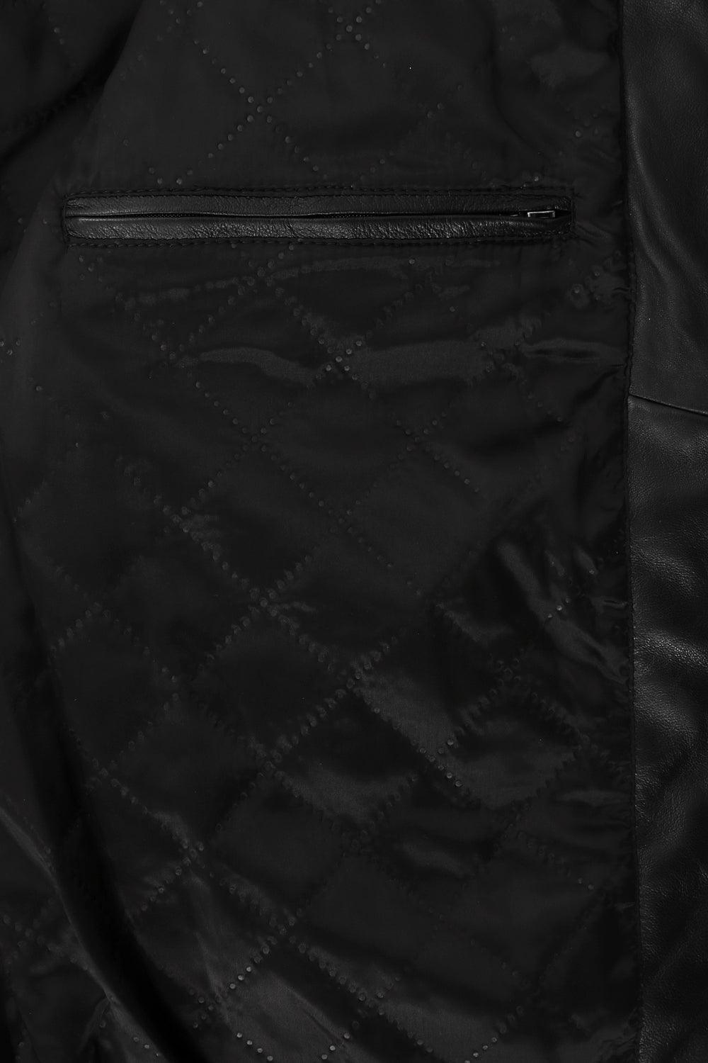Men's Black Nappa Leather Blouson Jacket PAUL - Classic Style