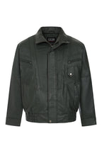 Men's Green Napa Leather Blouson Jacket - Classic Paul Style