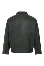 Men's Green Napa Leather Blouson Jacket - Classic Paul Style