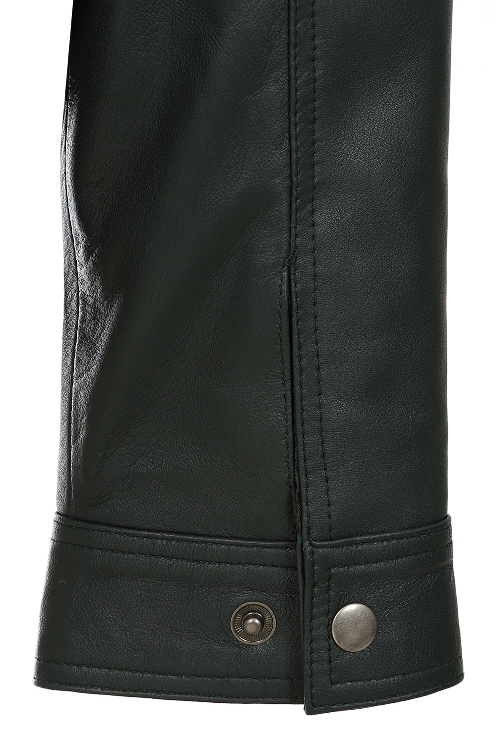 Men's Green Napa Leather Blouson Jacket - Classic Paul Style