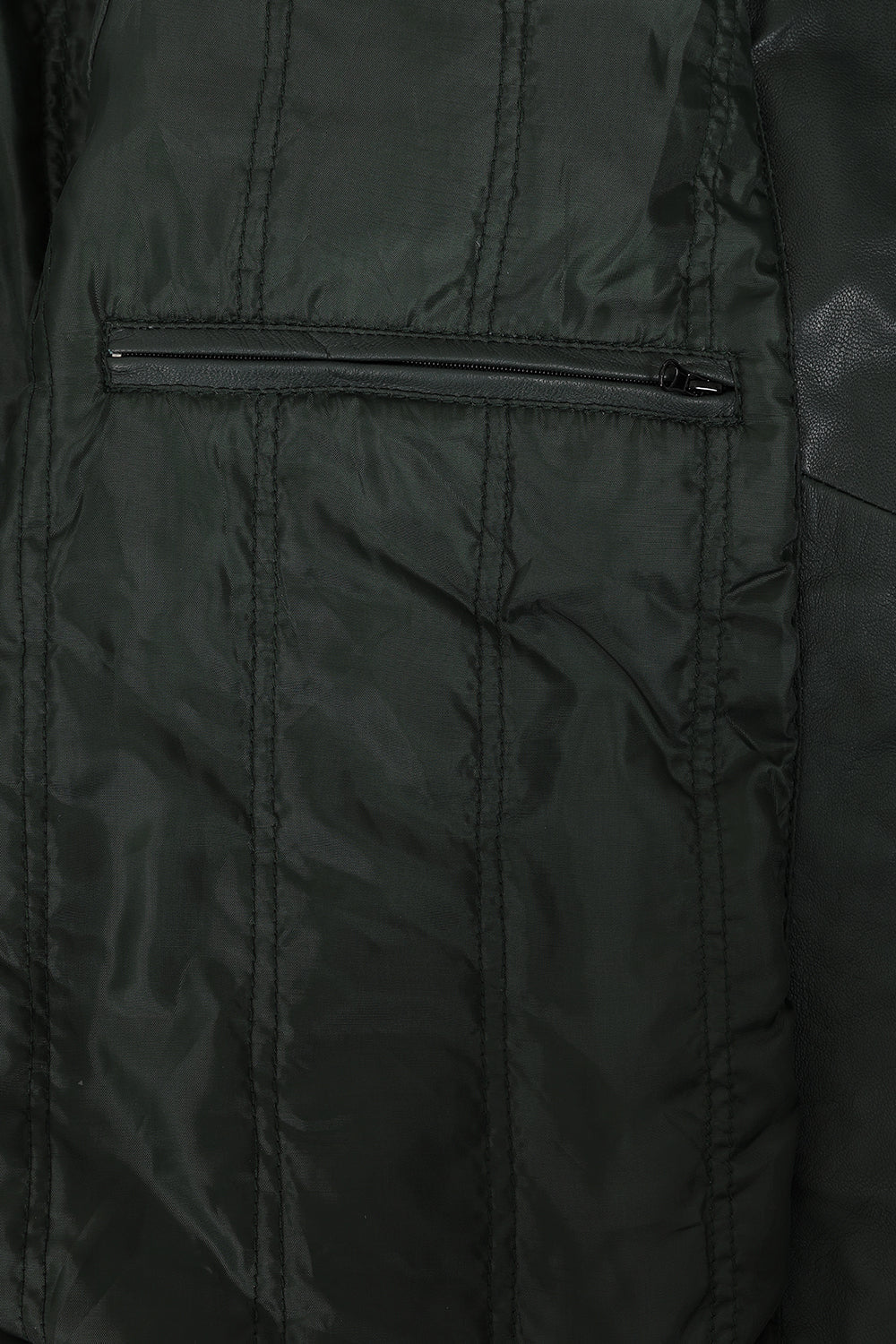 Men's Green Napa Leather Blouson Jacket - Classic Paul Style