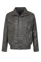Men's Grey Nappa Leather Blouson Jacket - Paul Classic Fit