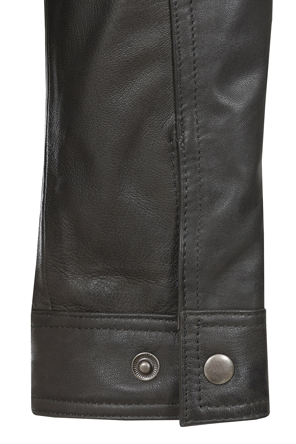 Men's Grey Nappa Leather Blouson Jacket - Paul Classic Fit