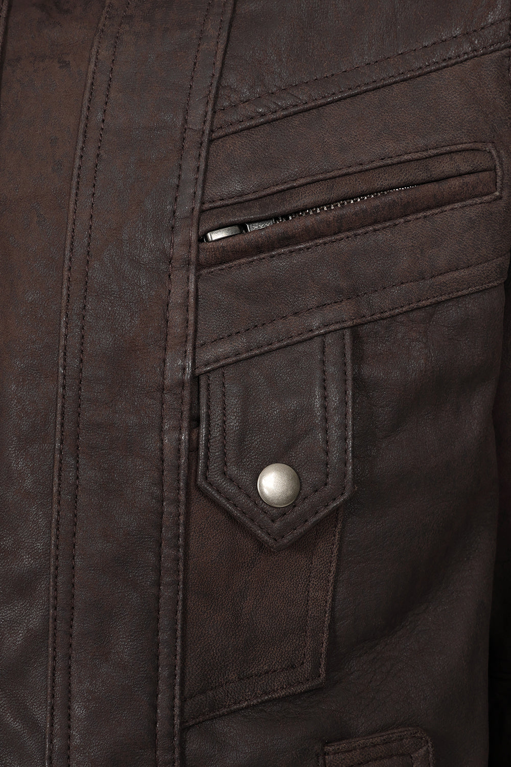 Men's Premium Dark Brown Nappa Leather Blouson Jacket - Paul