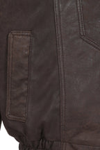 Men's Premium Dark Brown Nappa Leather Blouson Jacket - Paul