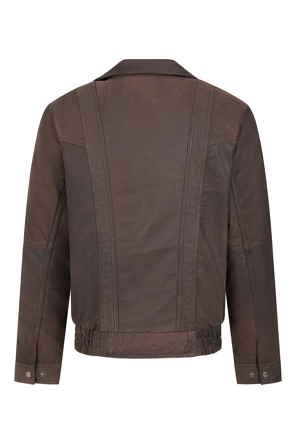 Men's Premium Dark Brown Nappa Leather Blouson Jacket - Paul