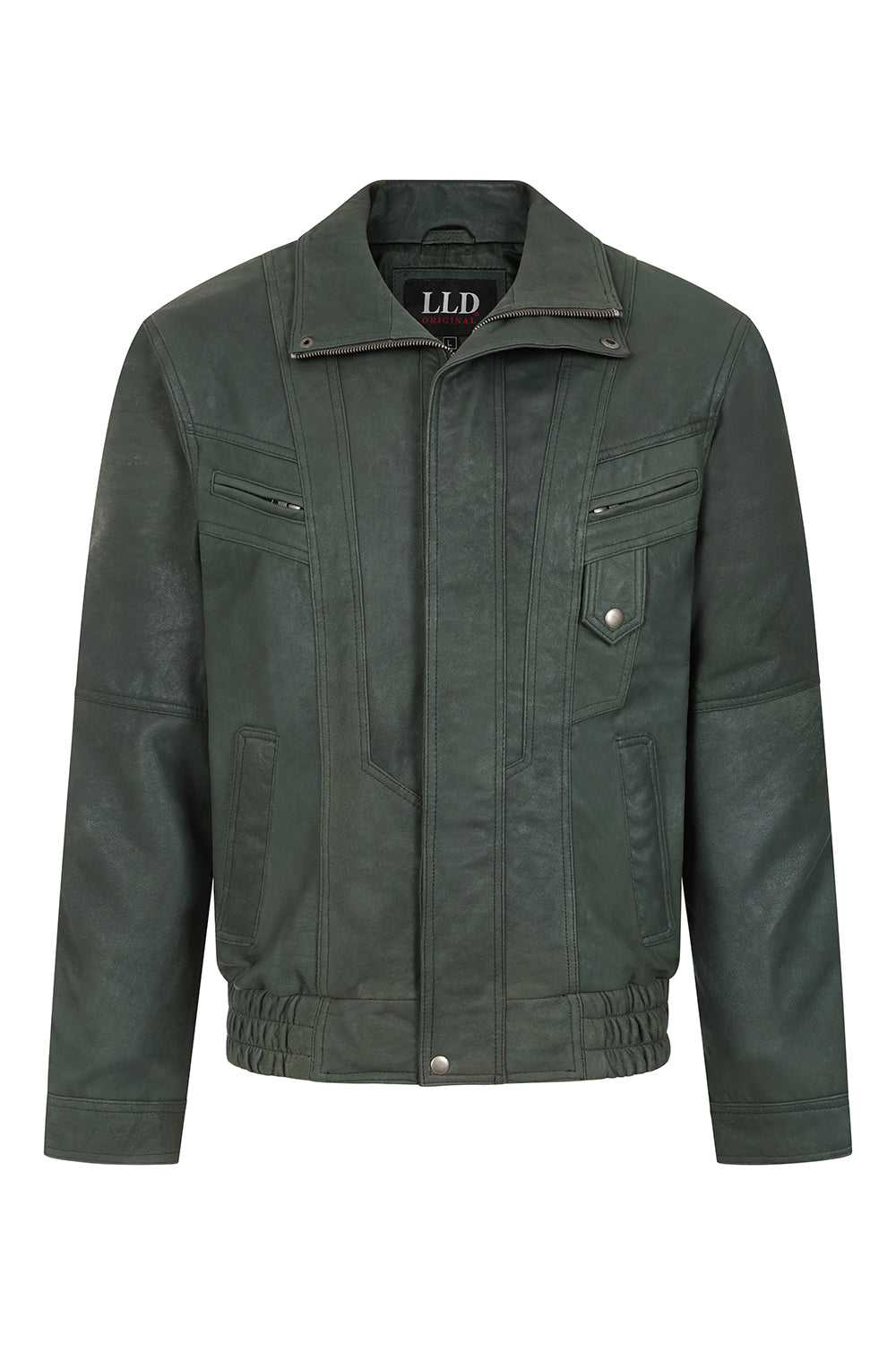Men's Soft Nappa Leather Blouson Jacket - Buff Green Paul