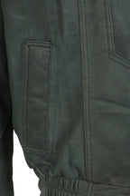 Men's Soft Nappa Leather Blouson Jacket - Buff Green Paul