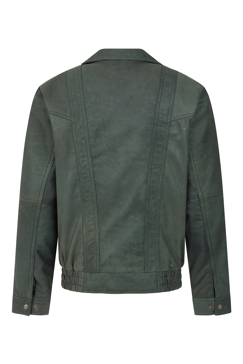 Men's Soft Nappa Leather Blouson Jacket - Buff Green Paul