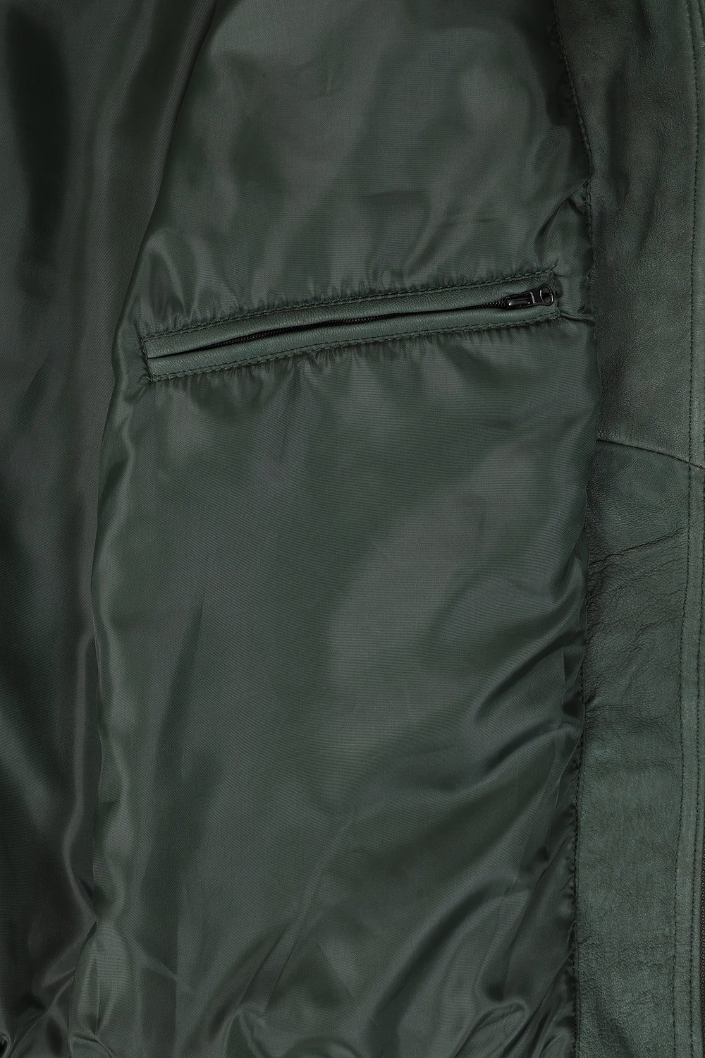 Men's Soft Nappa Leather Blouson Jacket - Buff Green Paul