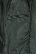 Men's Soft Nappa Leather Blouson Jacket - Buff Green Paul