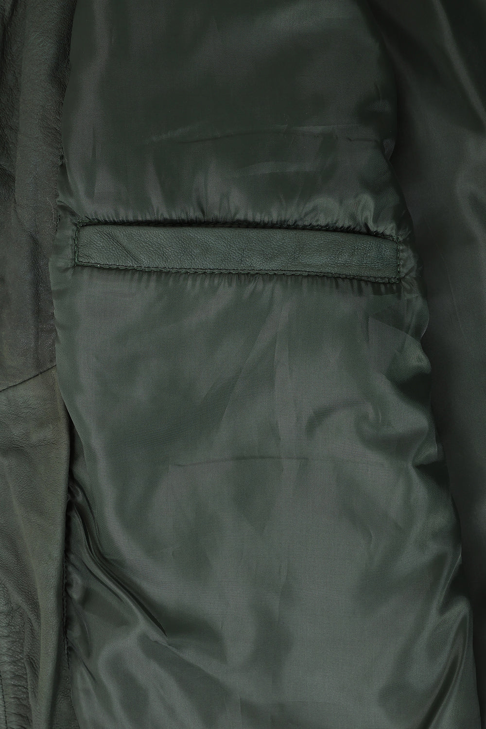 Men's Soft Nappa Leather Blouson Jacket - Buff Green Paul