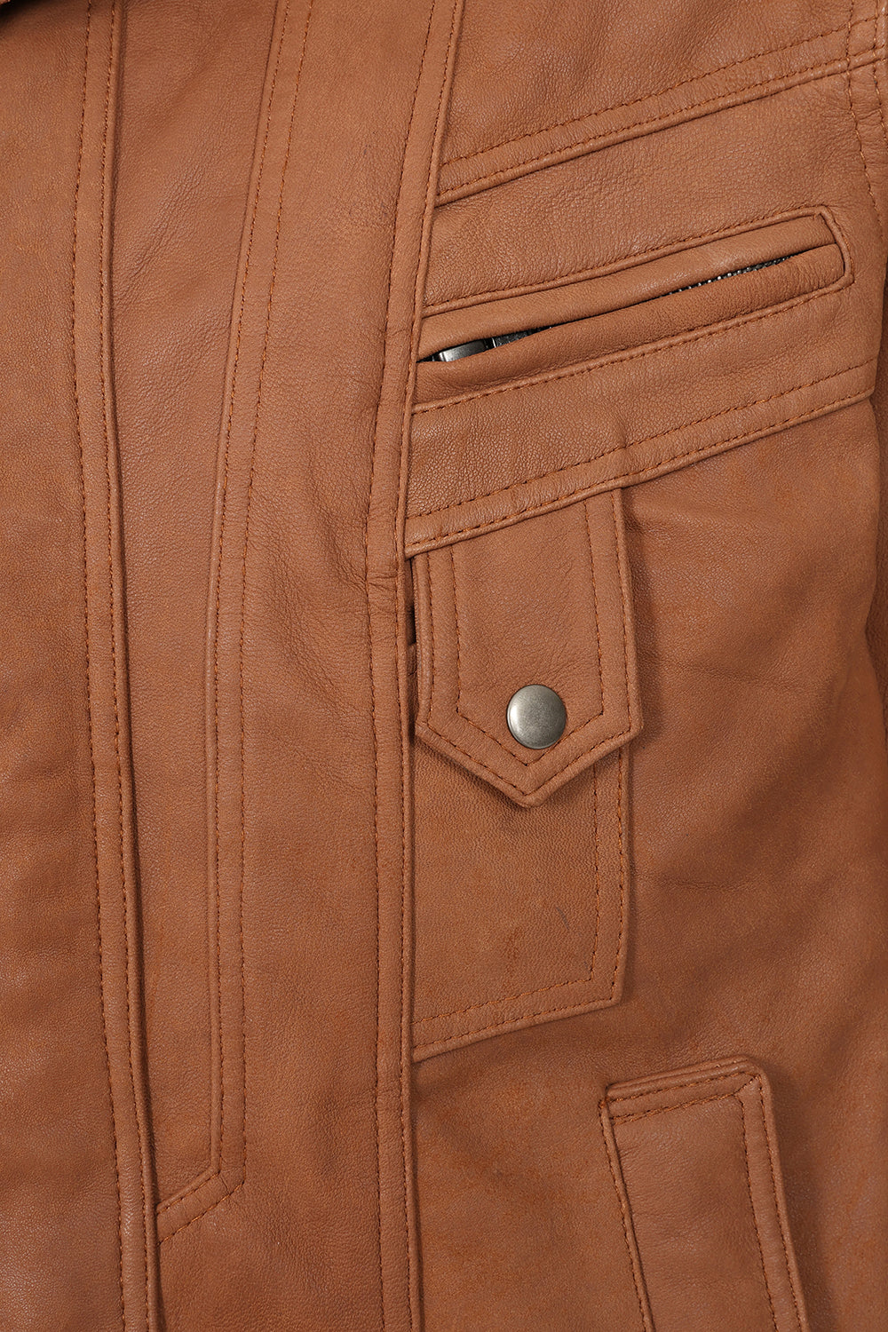 Men's Tan Nappa Leather Classic Blouson Jacket - Paul