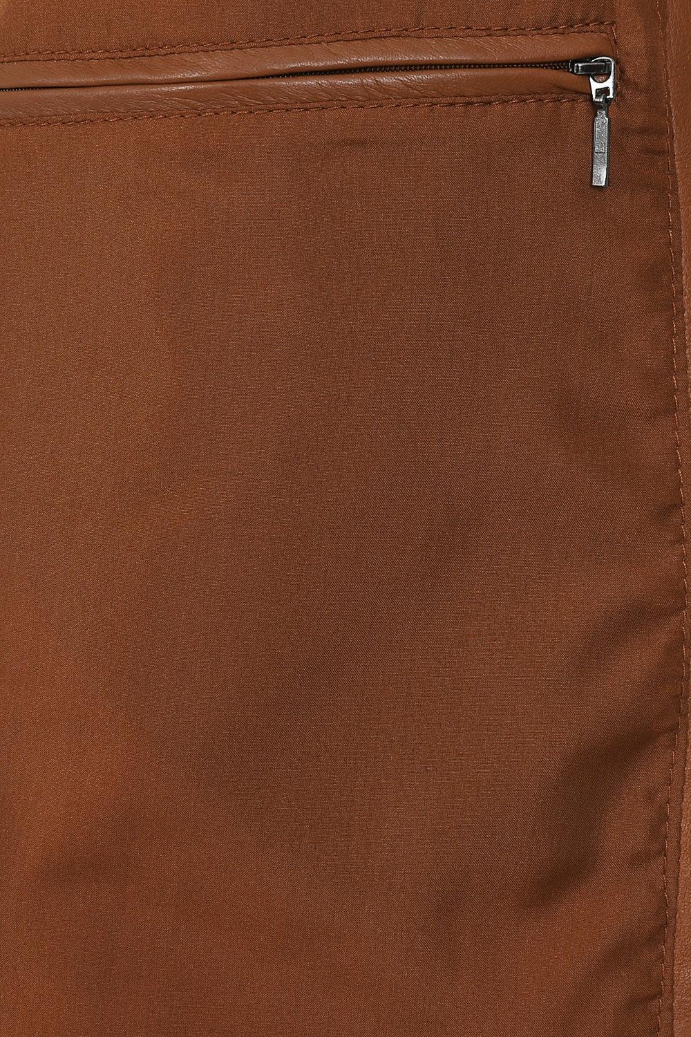 Men's Genuine Tan Leather Button Front Jacket - Classic Style