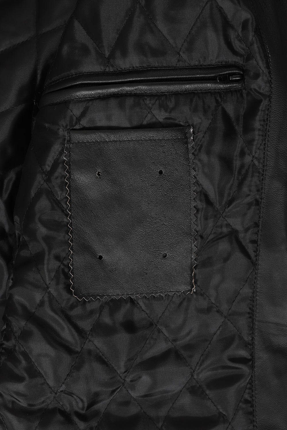 Men's Genuine Leather Racing Jacket Black with Stripes - FRANK