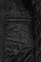 Men's Genuine Leather Racing Jacket Black with Stripes - FRANK