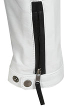 Men's Genuine Leather Black White Biker Jacket JOSEPH - Lamb Nappa