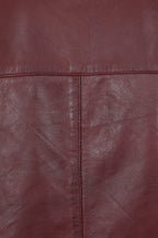 Men's Burgundy Leather Jacket Billy - Nappa Lamb Mandarin Collar