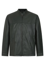 Billy Men's Green Napa Leather Mandarin Collar Classic Jacket