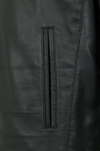 Billy Men's Green Napa Leather Mandarin Collar Classic Jacket