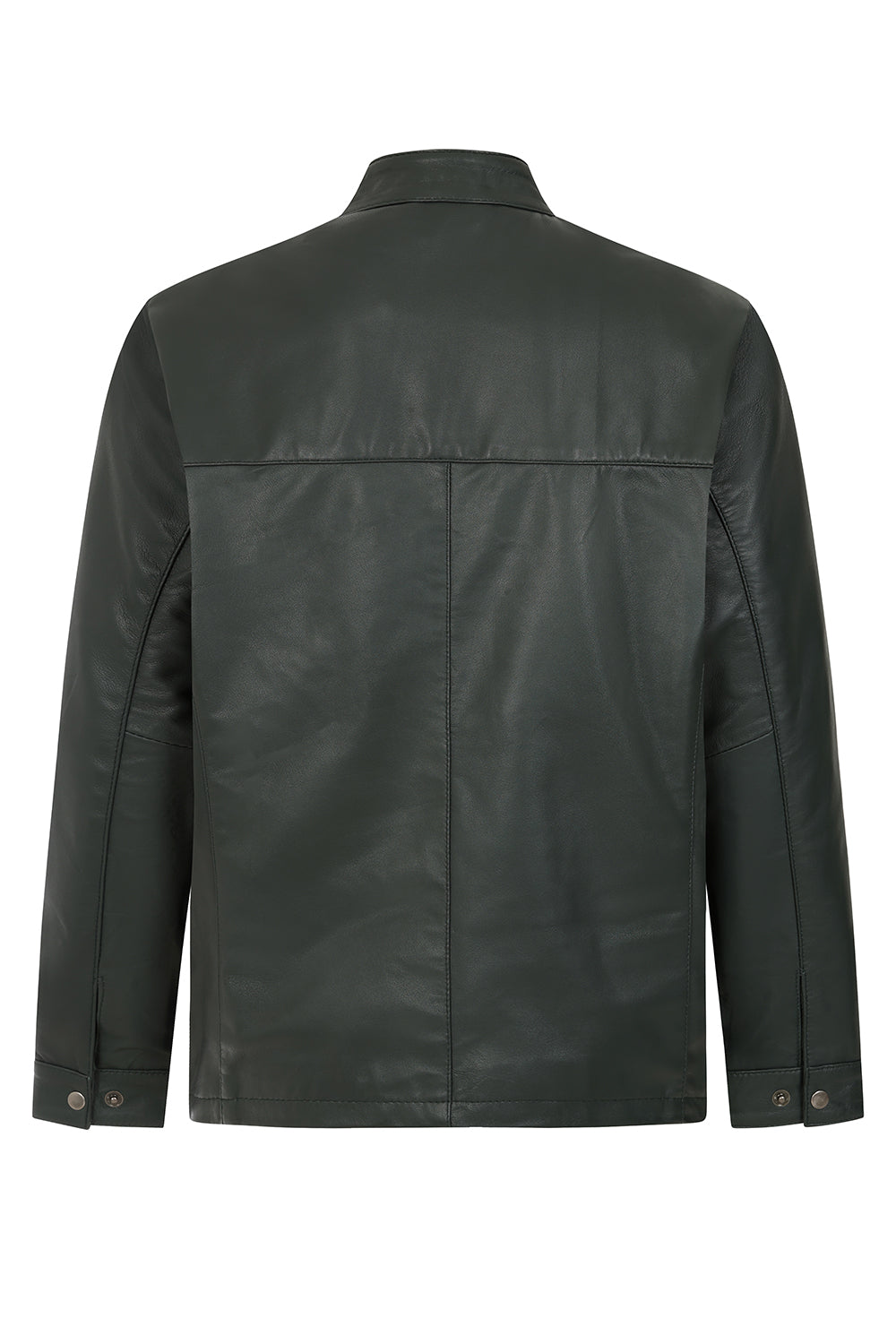 Billy Men's Green Napa Leather Mandarin Collar Classic Jacket