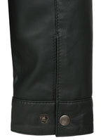Billy Men's Green Napa Leather Mandarin Collar Classic Jacket