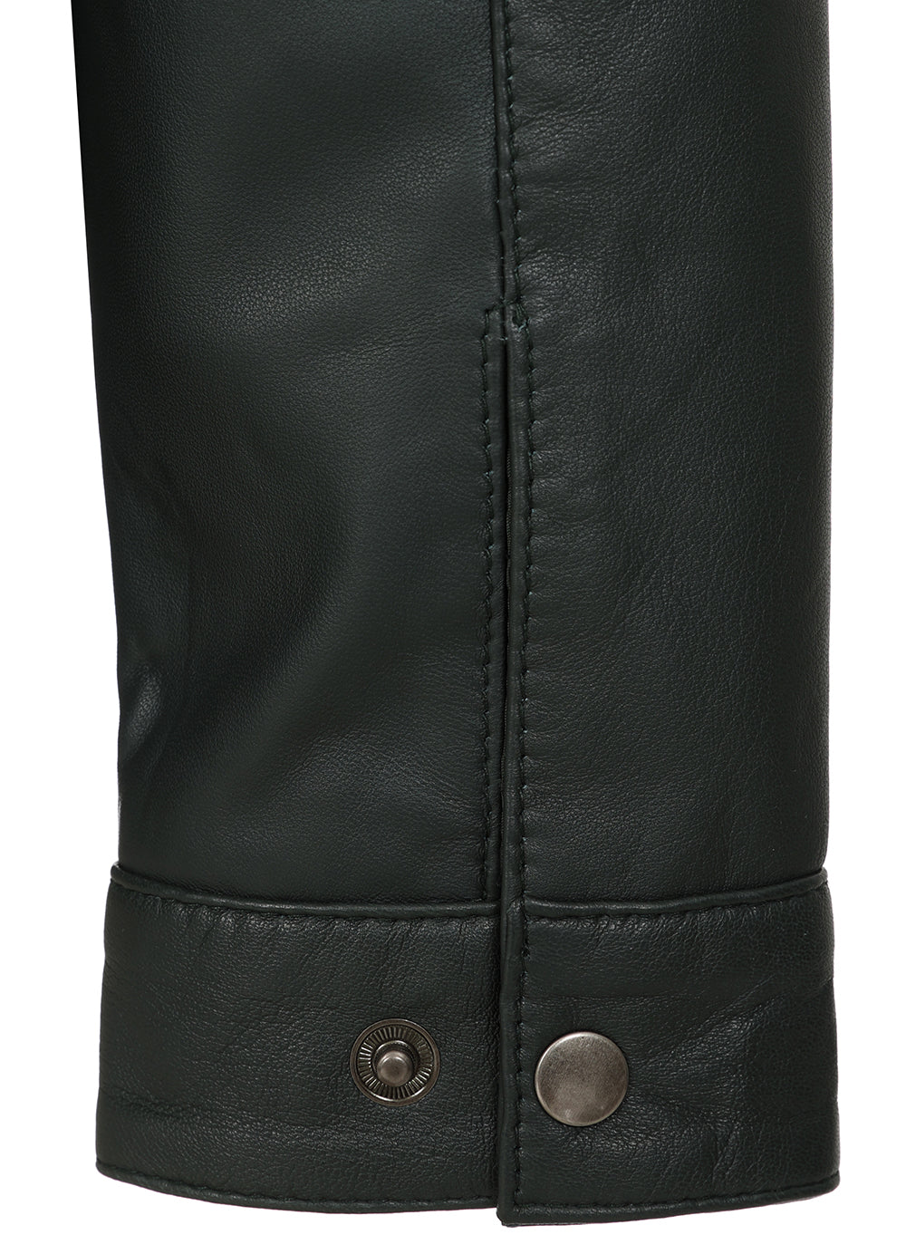 Billy Men's Green Napa Leather Mandarin Collar Classic Jacket