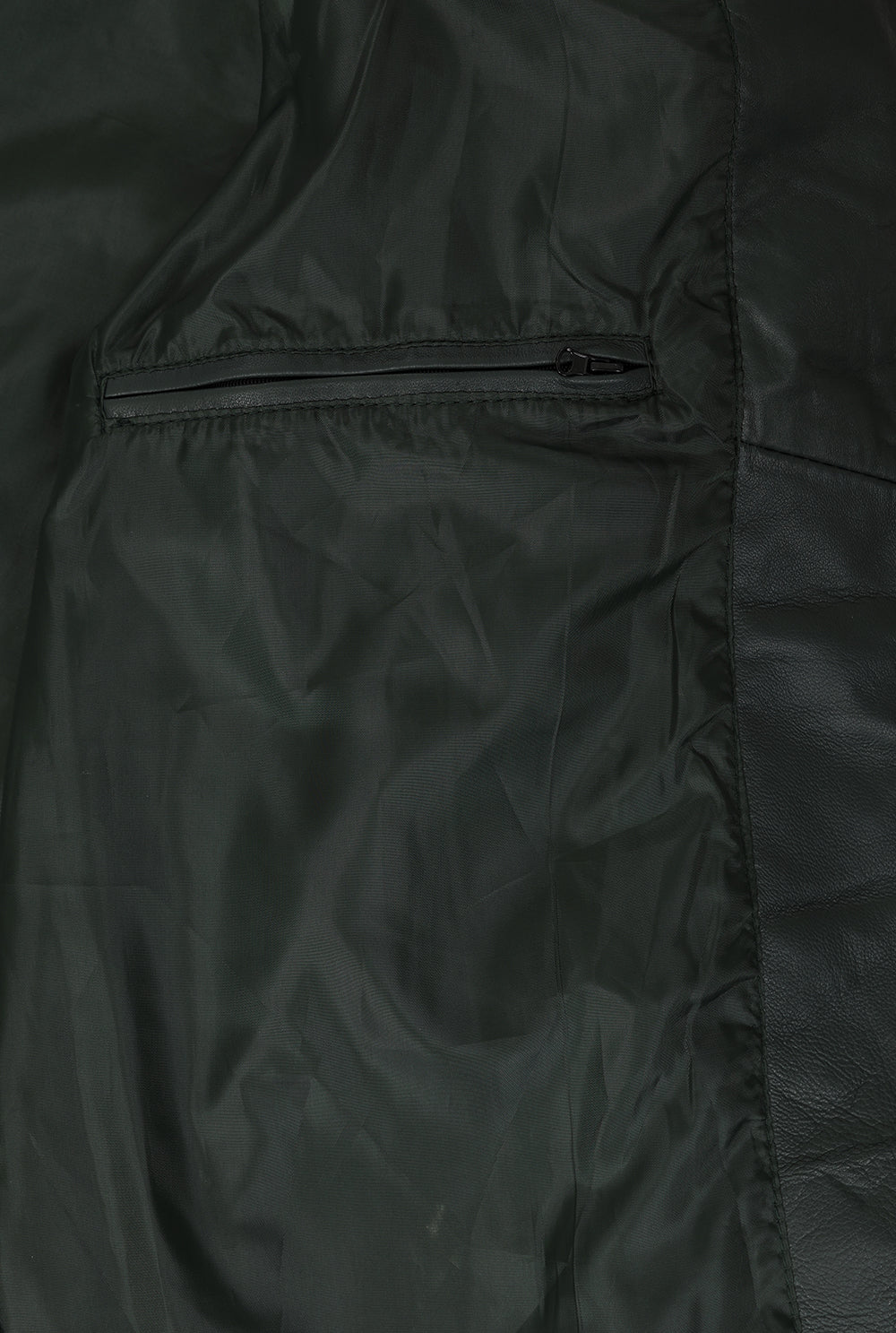 Billy Men's Green Napa Leather Mandarin Collar Classic Jacket