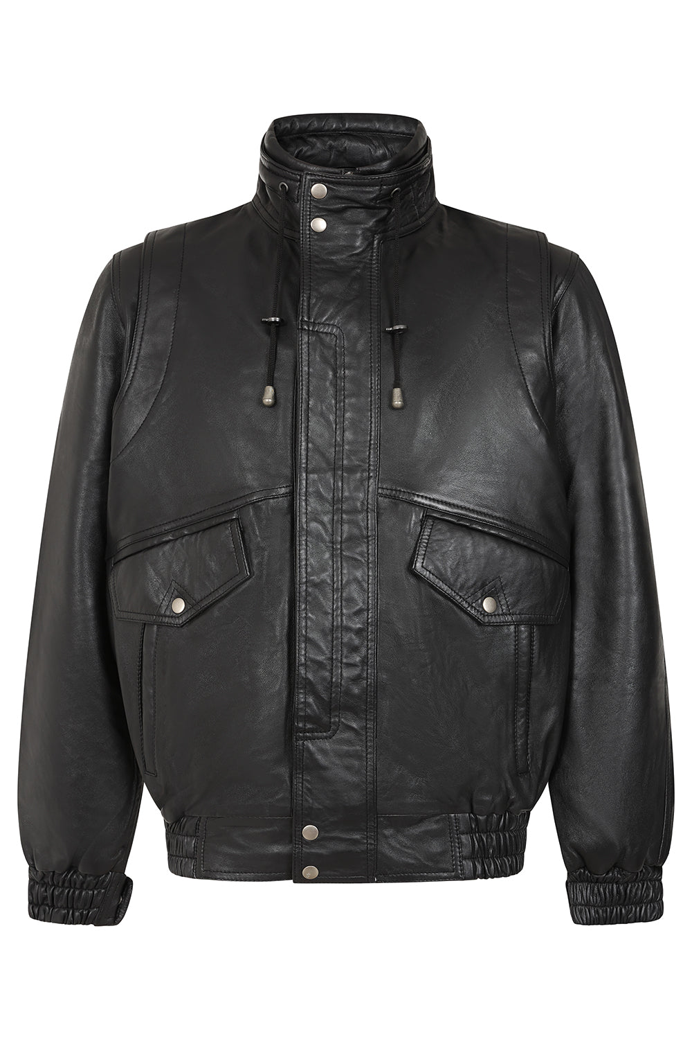 Men's Premium Black Napa Leather Blouson Jacket - Timothy