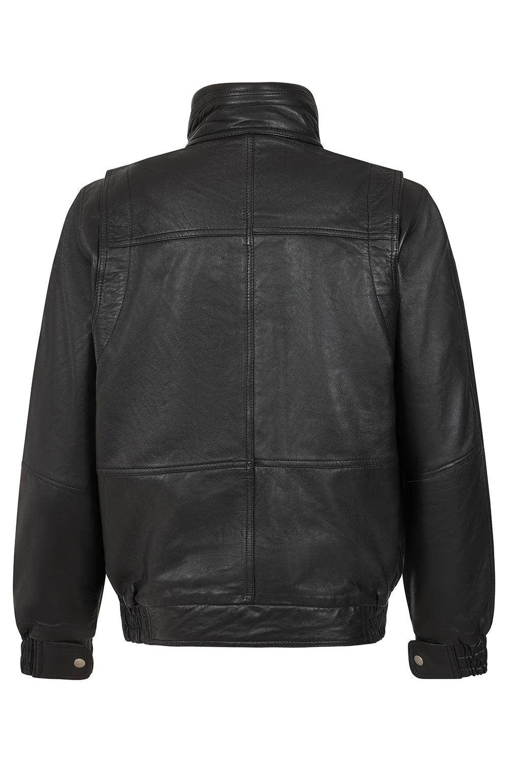 Men's Premium Black Napa Leather Blouson Jacket - Timothy