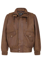 Men's Premium Brown Napa Leather Blouson Jacket - Timothy