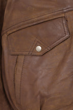 Men's Premium Brown Napa Leather Blouson Jacket - Timothy