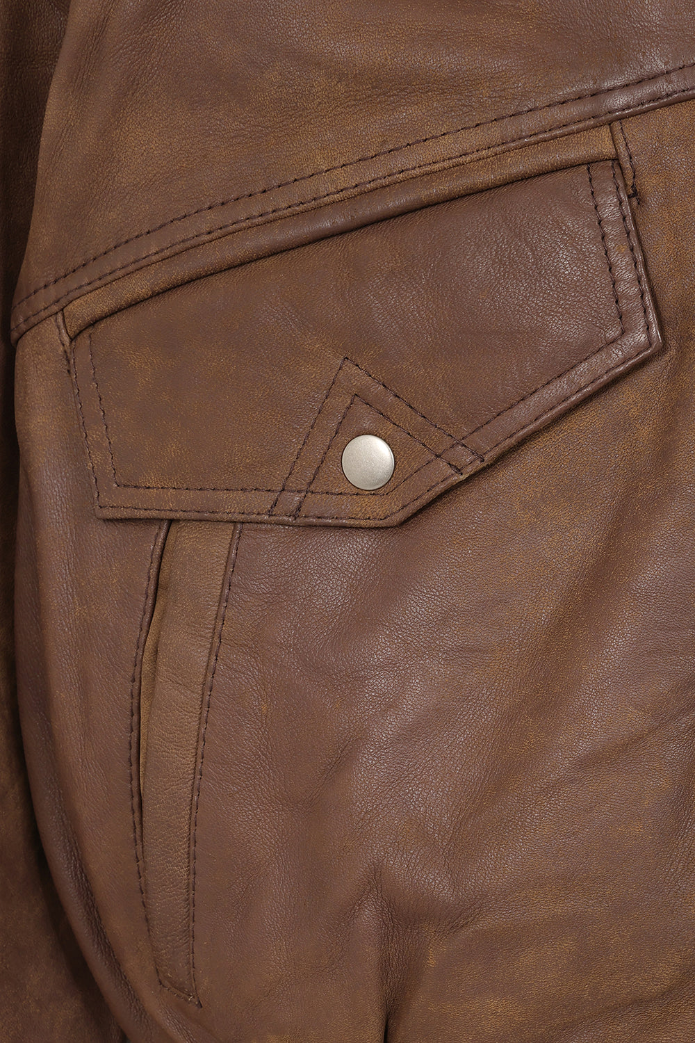 Men's Premium Brown Napa Leather Blouson Jacket - Timothy