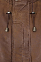 Men's Premium Brown Napa Leather Blouson Jacket - Timothy