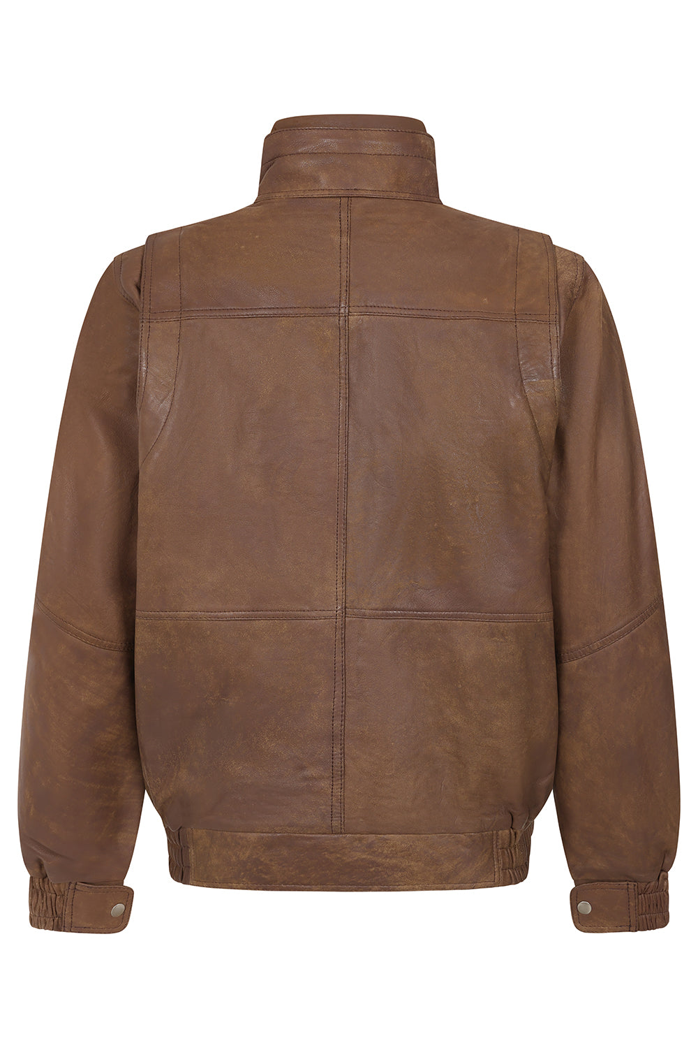 Men's Premium Brown Napa Leather Blouson Jacket - Timothy