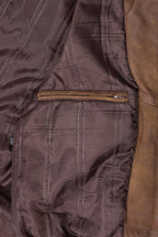 Men's Premium Brown Napa Leather Blouson Jacket - Timothy