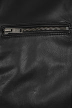 DAVID Men's Genuine Lamb Nappa Leather Biker Jacket - Black