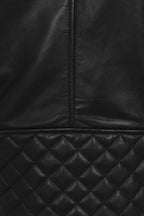 DAVID Men's Genuine Lamb Nappa Leather Biker Jacket - Black