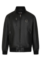 Premium Nappa Leather Bomber Jacket Men's Black - Lleyton