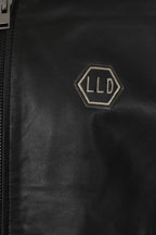Premium Nappa Leather Bomber Jacket Men's Black - Lleyton
