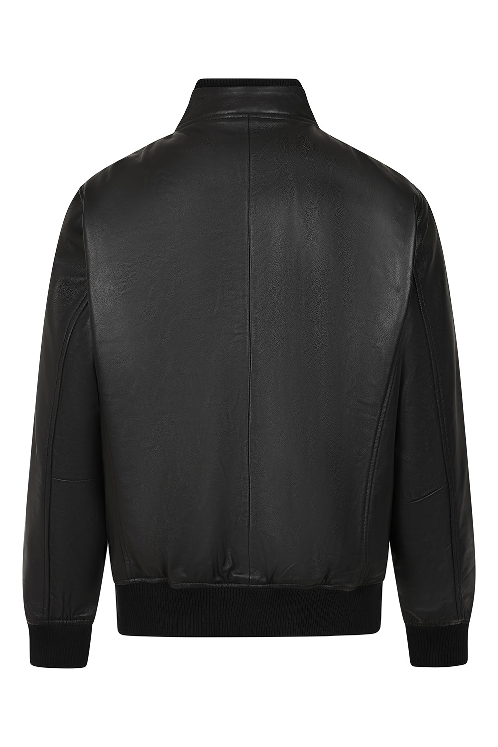 Premium Nappa Leather Bomber Jacket Men's Black - Lleyton