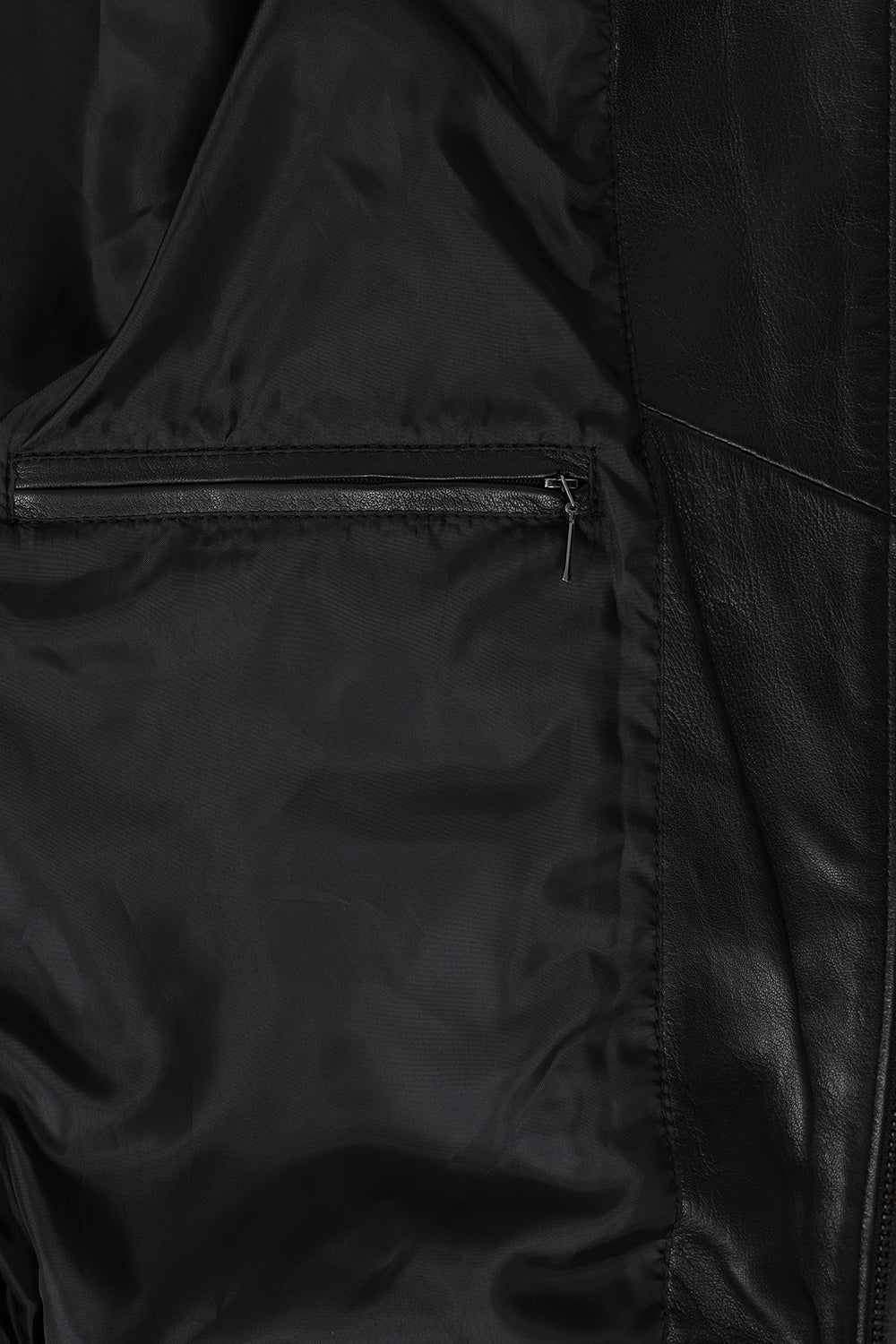 Premium Nappa Leather Bomber Jacket Men's Black - Lleyton
