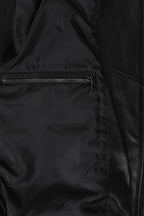 Premium Nappa Leather Bomber Jacket Men's Black - Lleyton