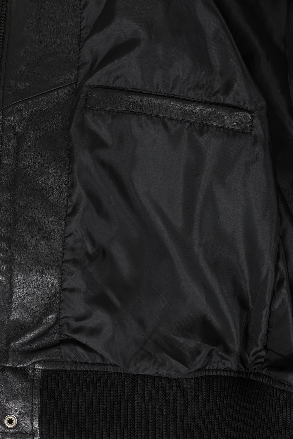 Premium Nappa Leather Bomber Jacket Men's Black - Lleyton